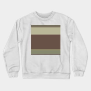 The onliest tranquility of Quincy, Pastel Brown, Camouflage Green, Sage and Artichoke stripes. Crewneck Sweatshirt